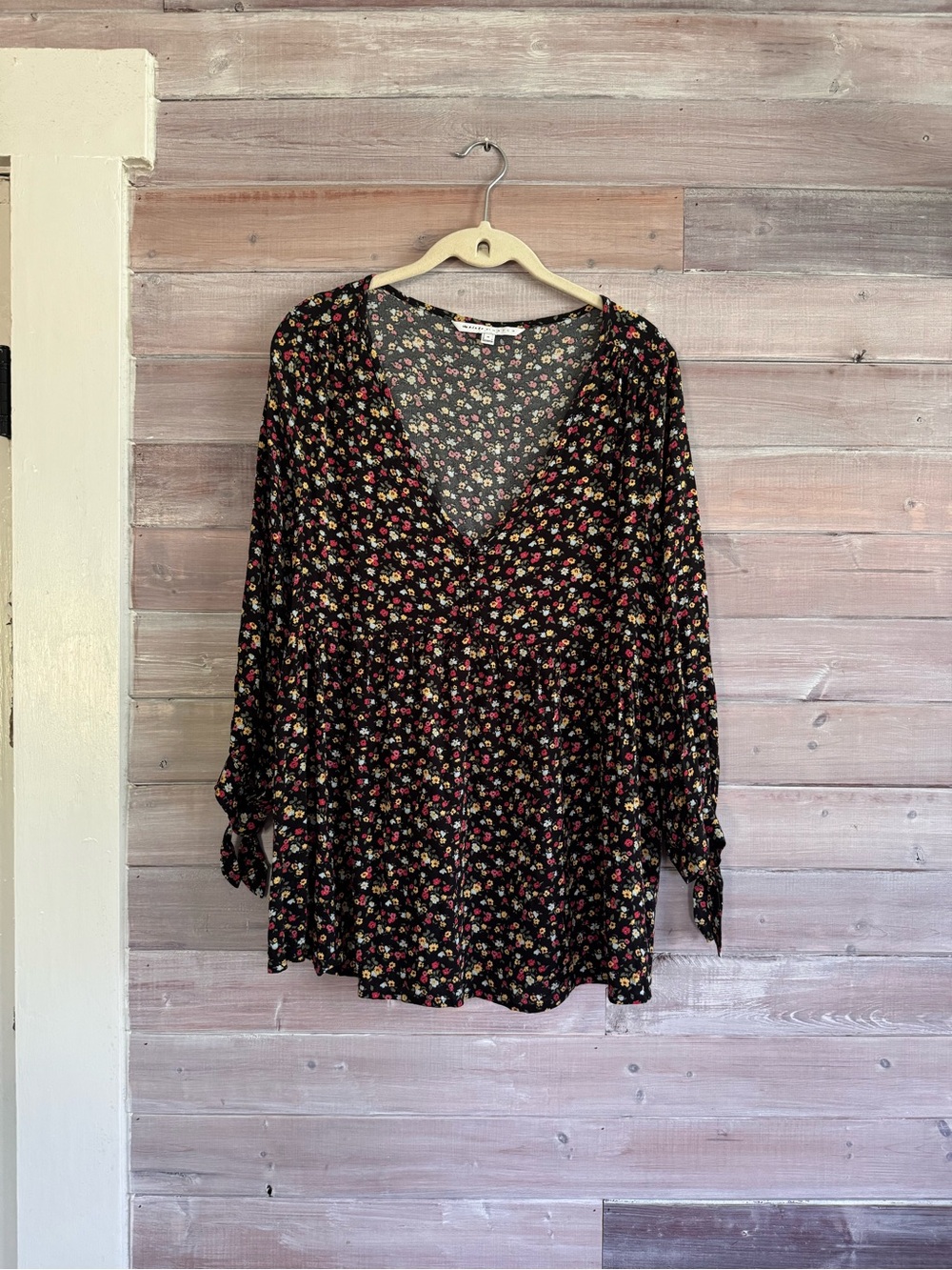 The nines by hatch black floral blouse size medium maternity